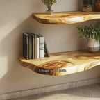Live Edge Floating Decorative Wall Shelf