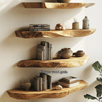 Live Edge Storage Floating Shelf