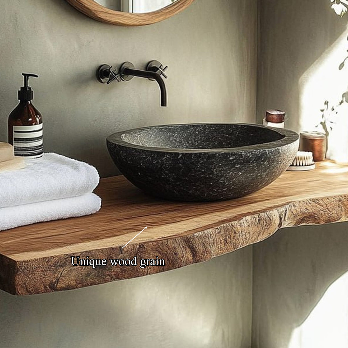 Rustic Compact Vanity Bathroom, solid wood, built to order