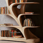 Midcentury Tree Bookshelf Bedroom Reading, solid wood, built to order