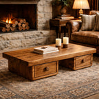 Compact Storage Solid Coffee Table Cozy Living Room Interior, solid wood, built to order
