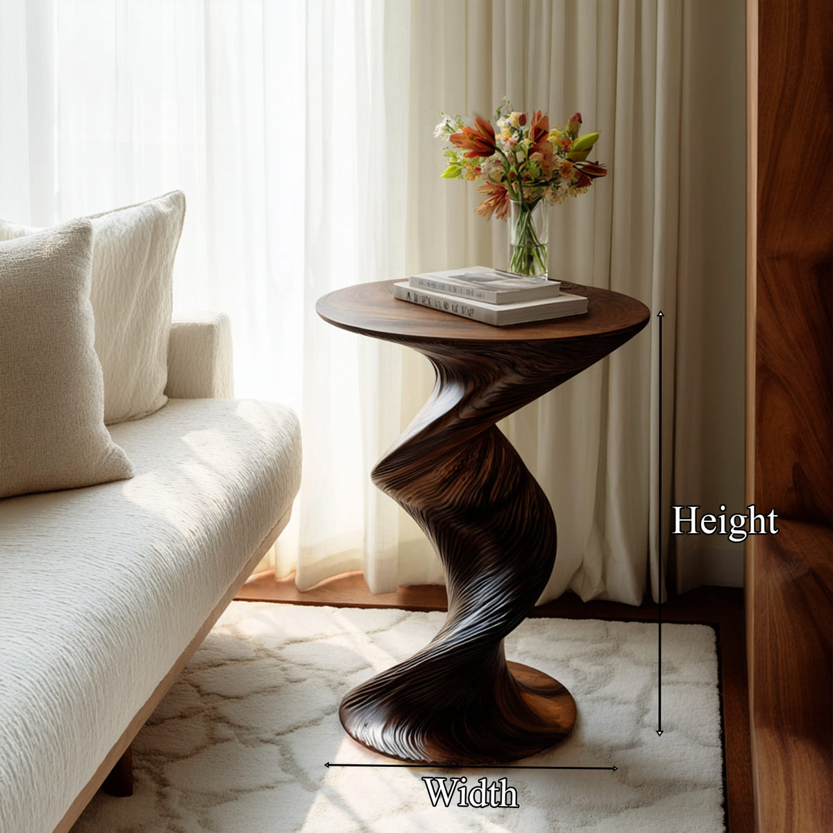 Mid Century Curved Nightstand