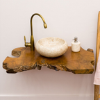 Live Edge Bathroom Vanity Shelf, solid wood, built to order, view 2