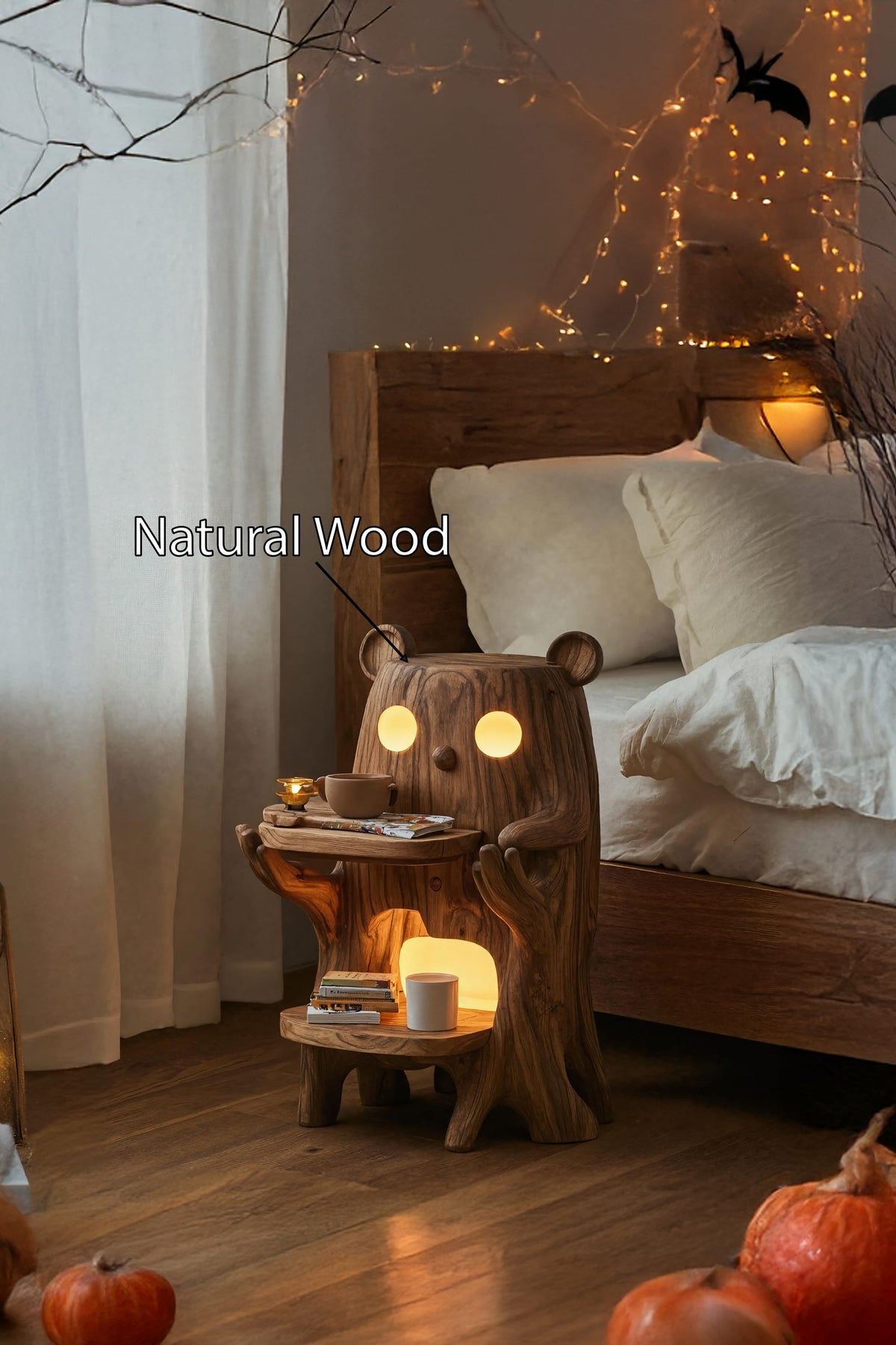 Solid Storage Nightstand