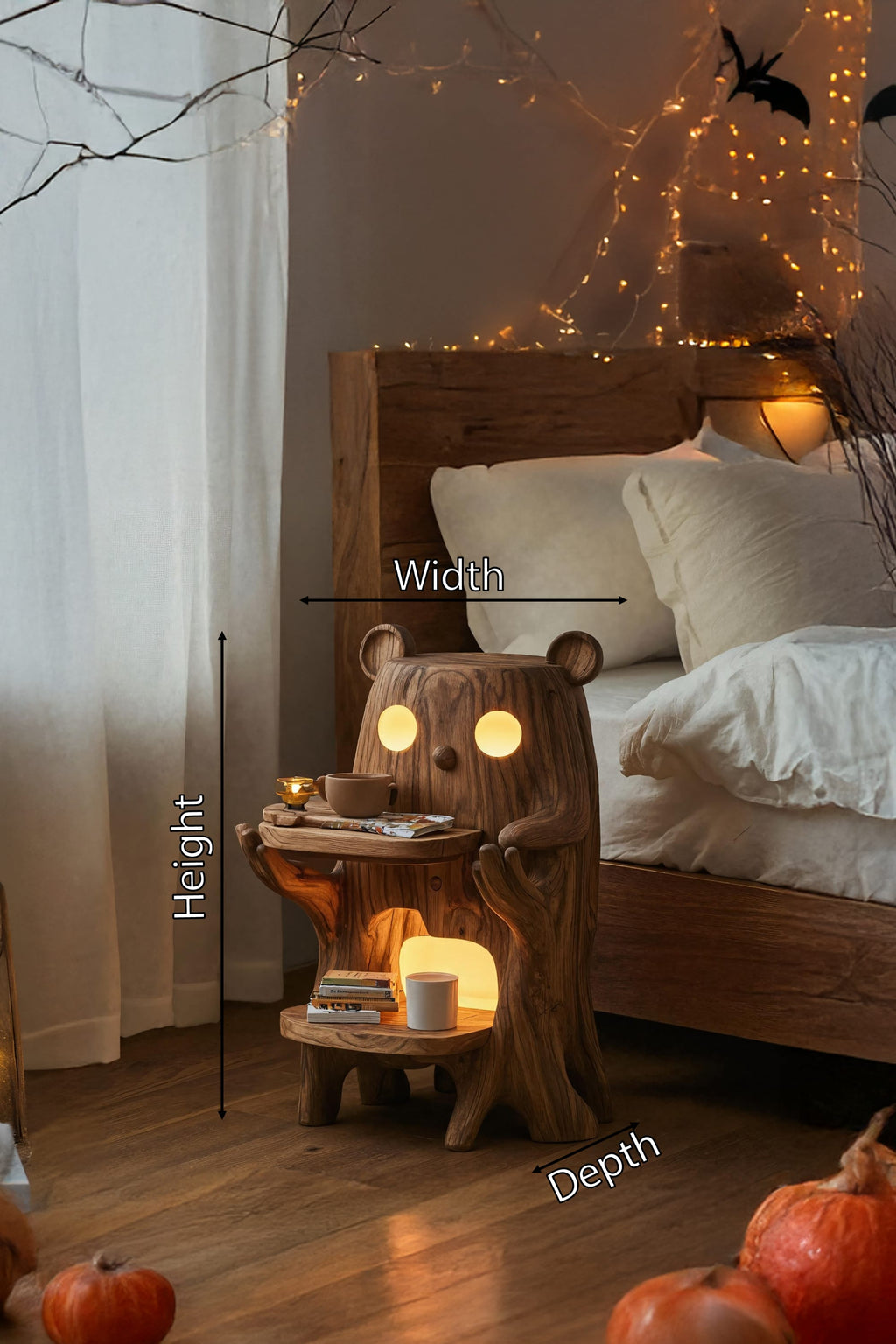 Solid Storage Nightstand