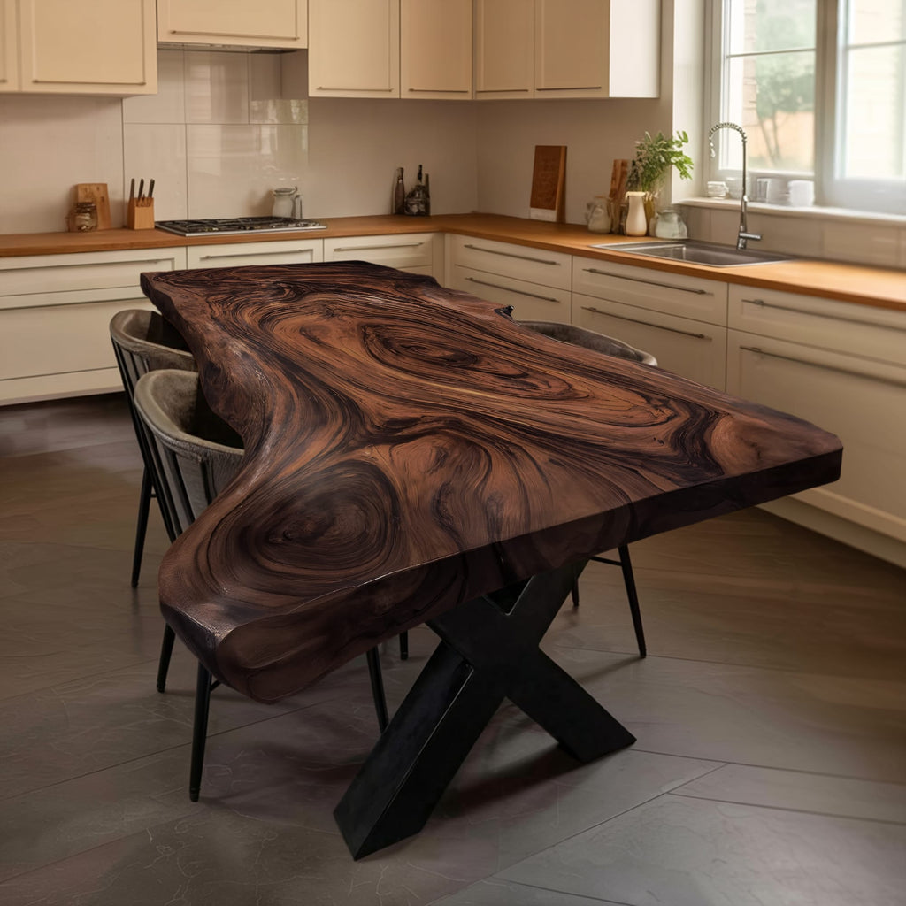 Live Edge Solid Kitchen Dining Table