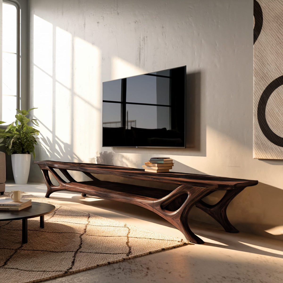 Curved Credenza TV Cabinet