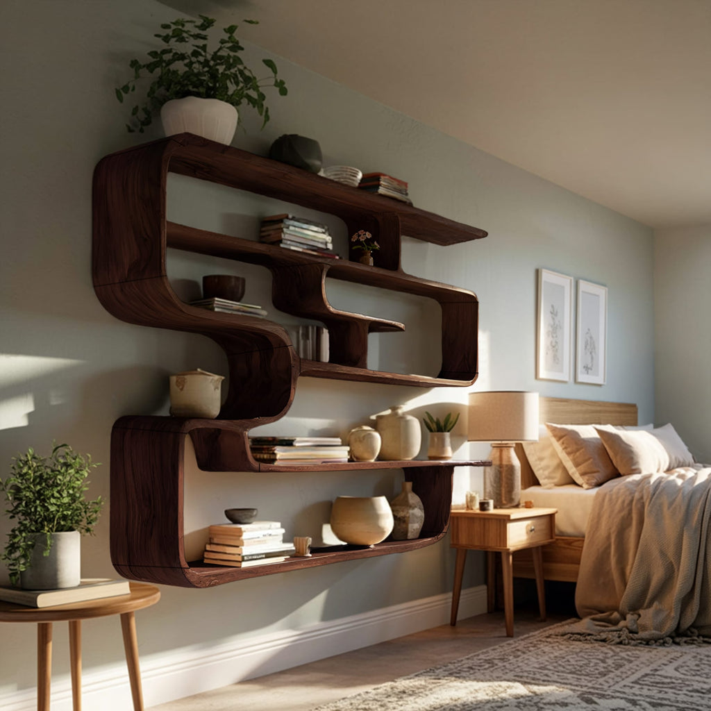 Live Edge Wall-mounted Bookshelf