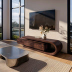 Curved Sculptural Media TV Cabinet