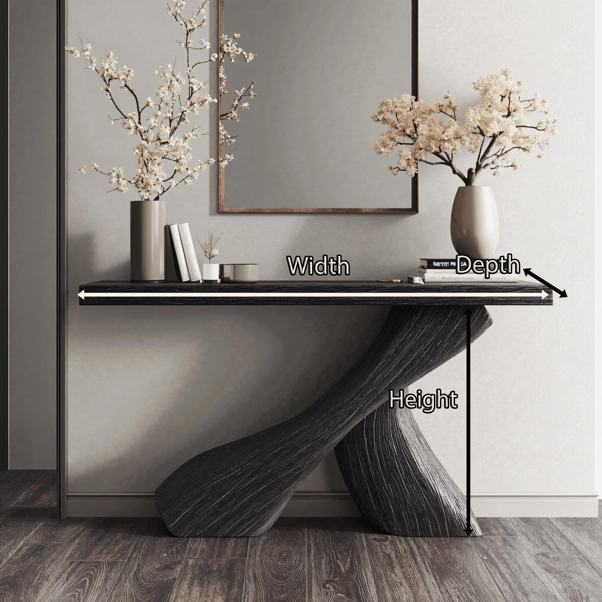 Farmhouse Black Console Table, solid wood, built to order