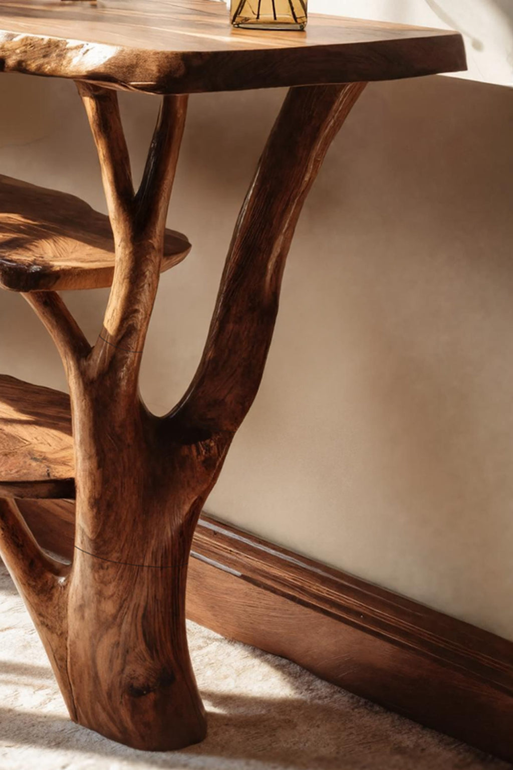 Live Edge Solid Slab Console Table