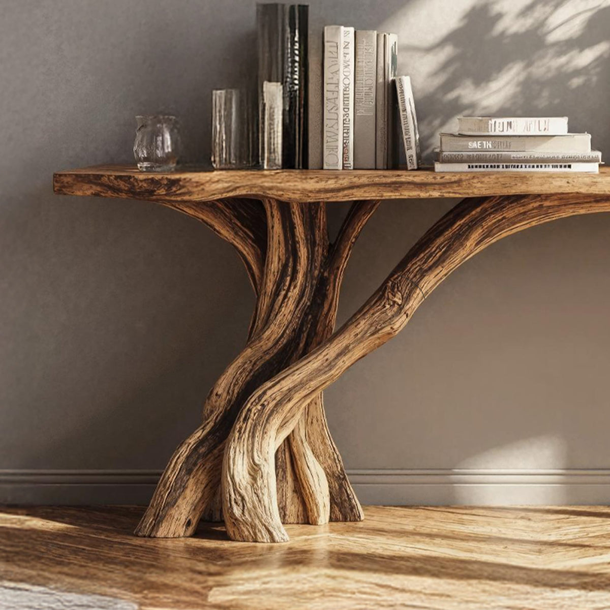 Practical Wood Console Table, solid wood, built to order