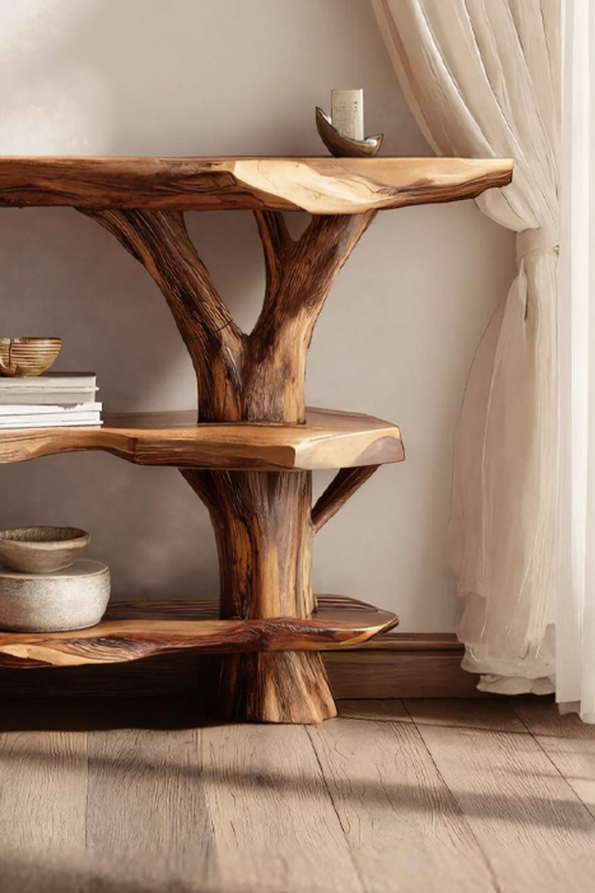 Live Edge Slab Console Table