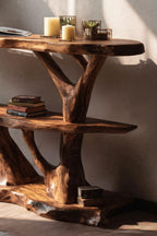 Mid Century Live Edge Hallway Console Table