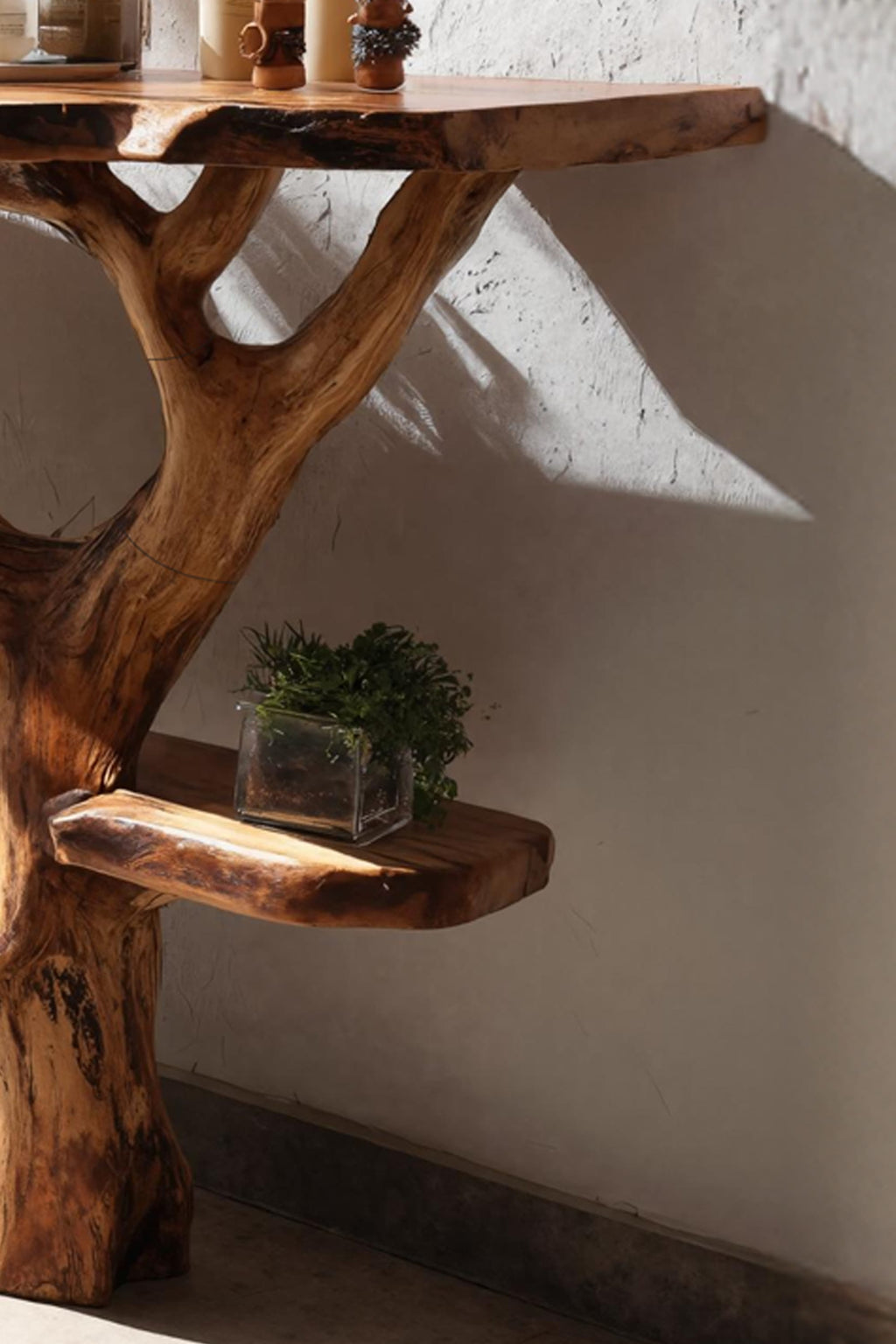 Live Edge Slab Modern Console Table