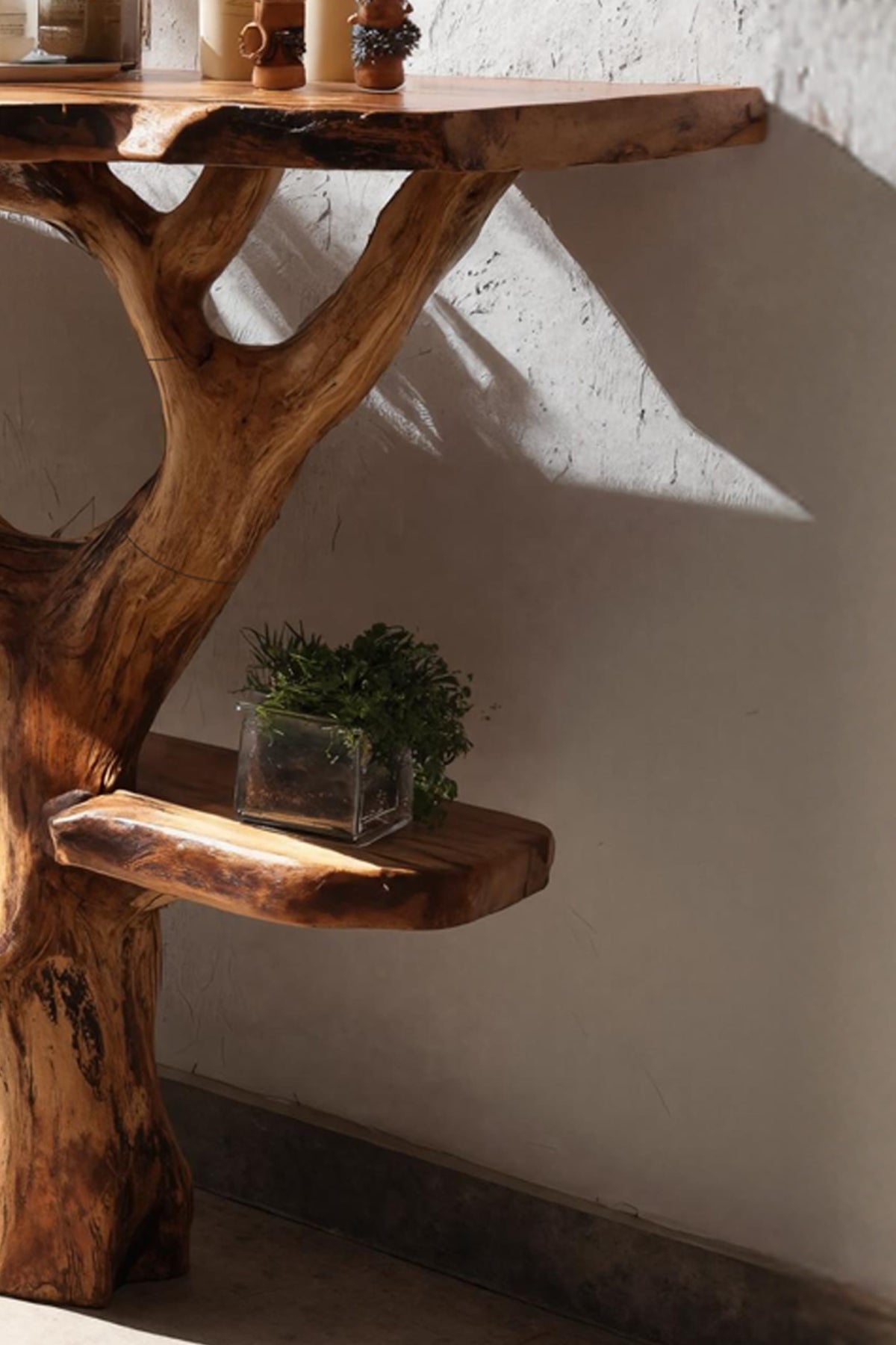 Live Edge Slab Modern Console Table