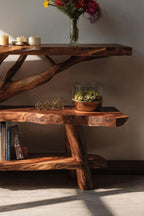Live Edge Solid Accent Console Table