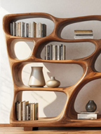 Modern Bookshelf with Sculptural Open Design, solid wood, built to order, view 4