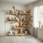 Tree Kids Bookshelf Natural Trees Baby Room Decor Gift, solid wood, built to order