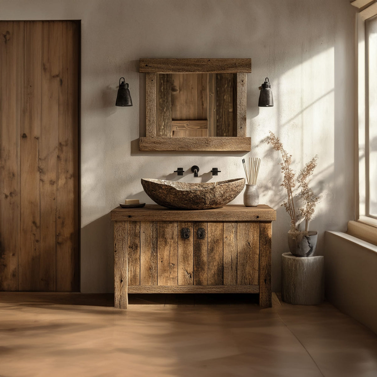 Bathroom Rustic Vanity Reclaimed Home Decor Gift, solid wood, built to order