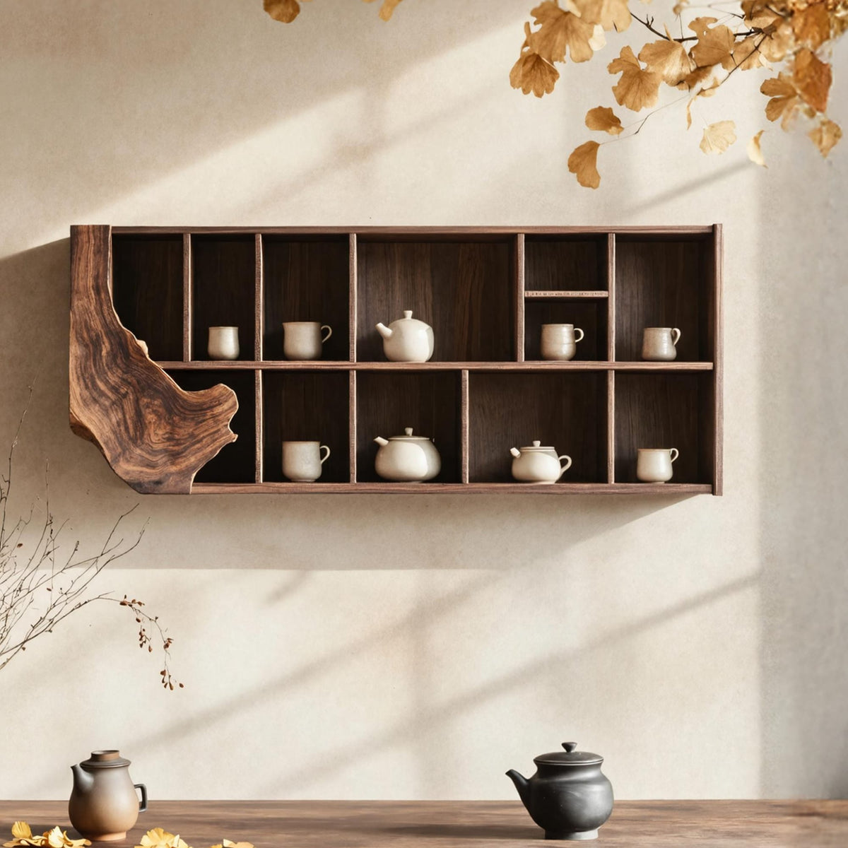 Live Edge Solid Kitchen Floating Shelf