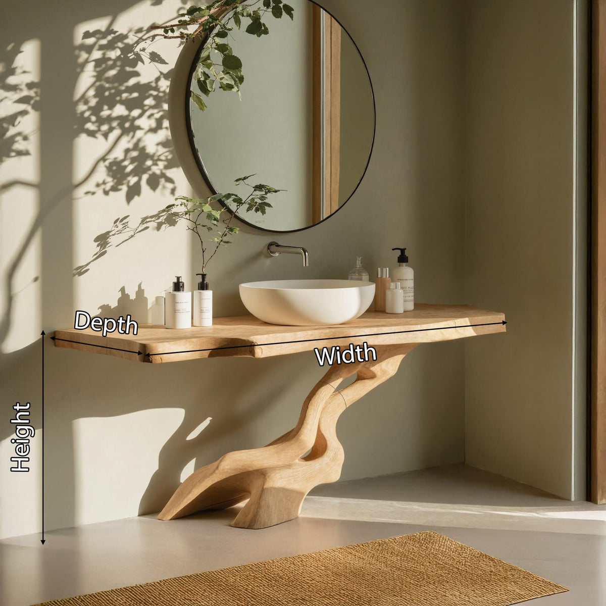 Solid Bathroom Storage Vanity