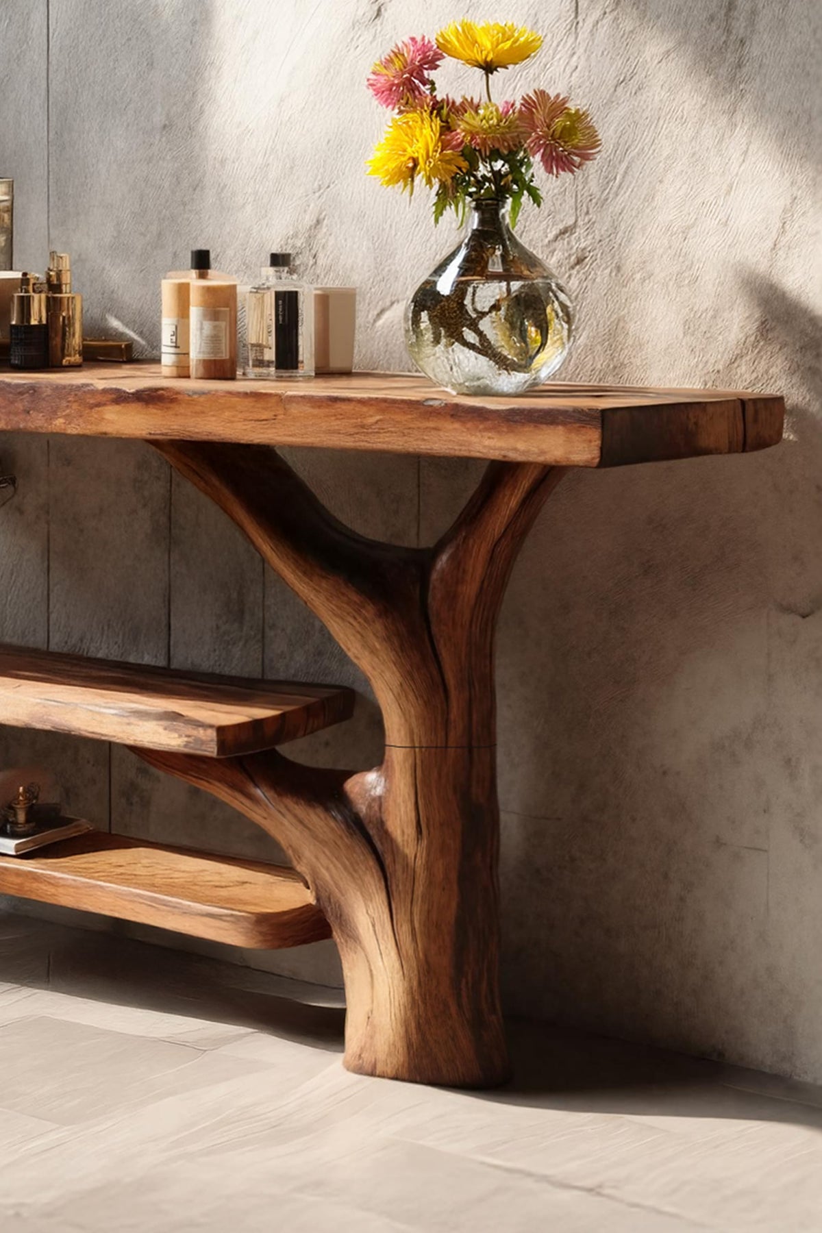 Solid Live Edge Console Vanity