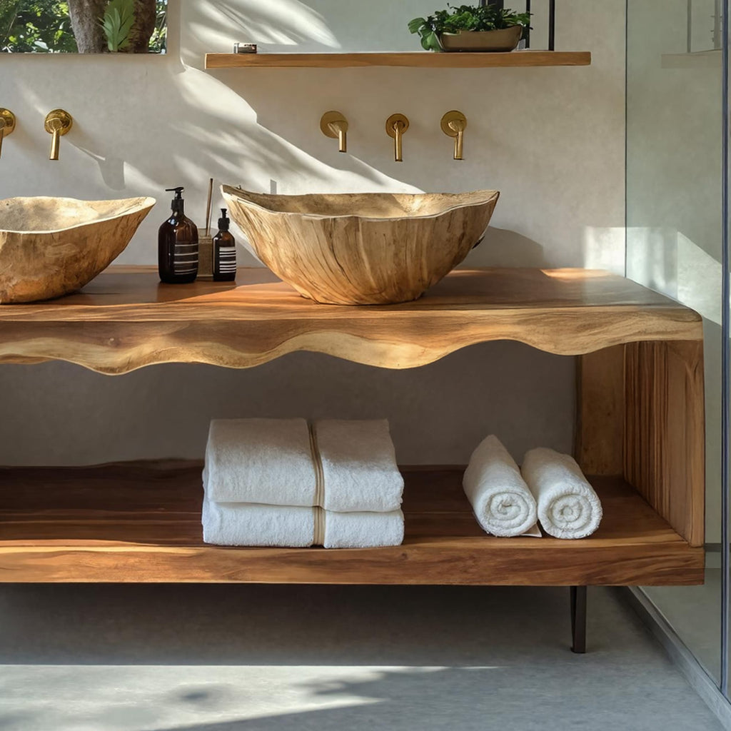 Farmhouse Live Edge Vanity, solid wood, built to order