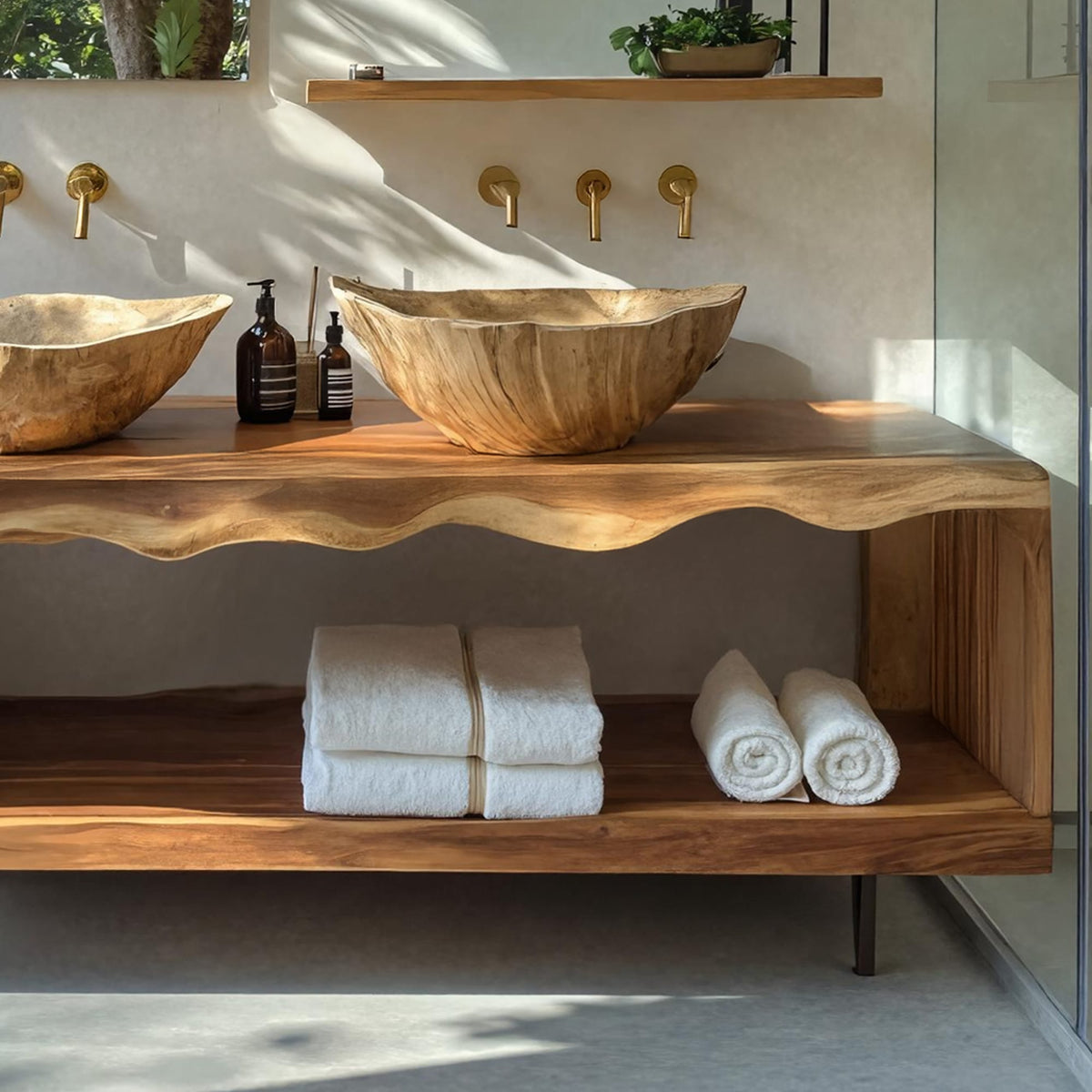 Farmhouse Live Edge Vanity, solid wood, built to order