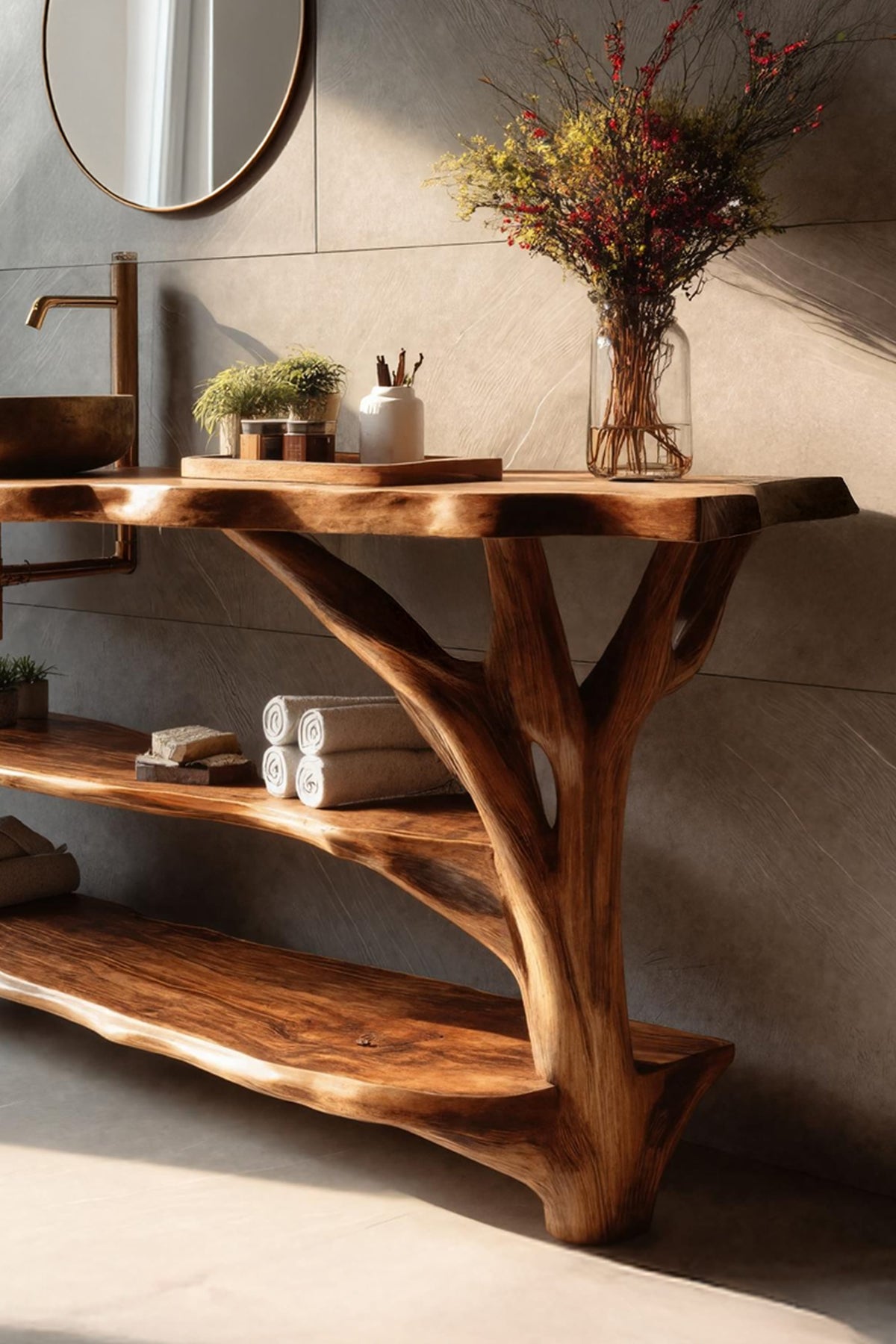 Live Edge Solid Slab Vanity