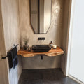 Midcentury Bathroom Vanity Floating Hallway, solid wood, built to order