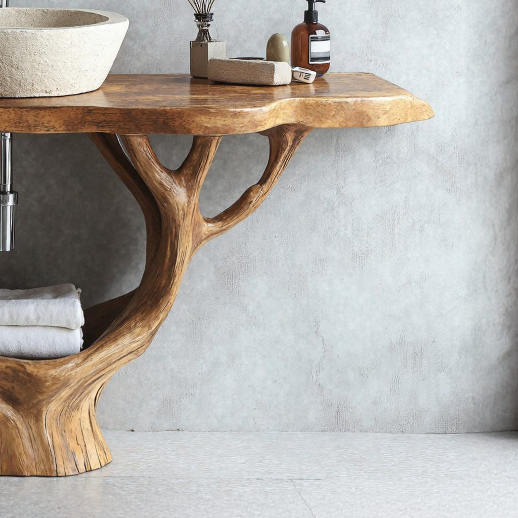Minimalist Floating Vanity Design, solid wood, built to order