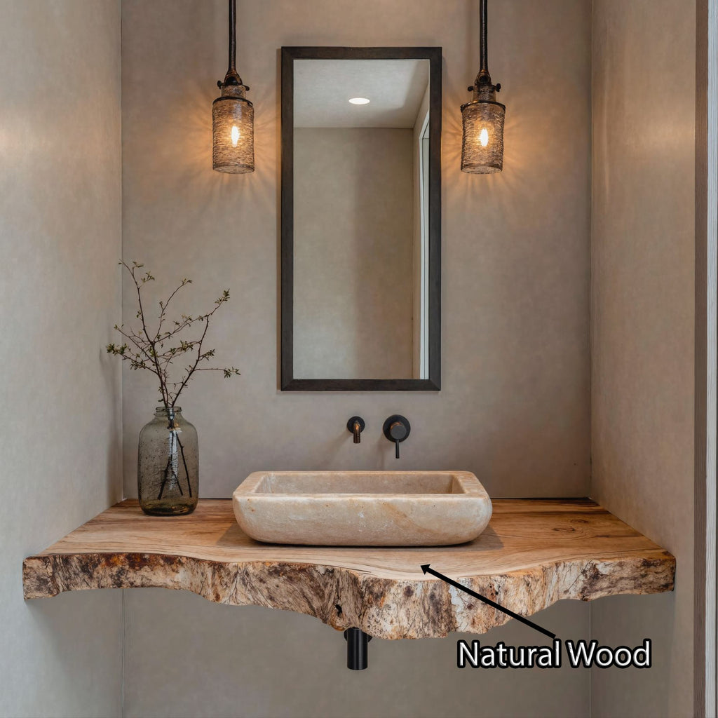 Bathroom Live Edge Floating Shelf
