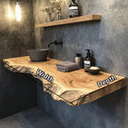Bathroom Vanity Floating Shelf with Elegant Wooden Finish, solid wood, built to order