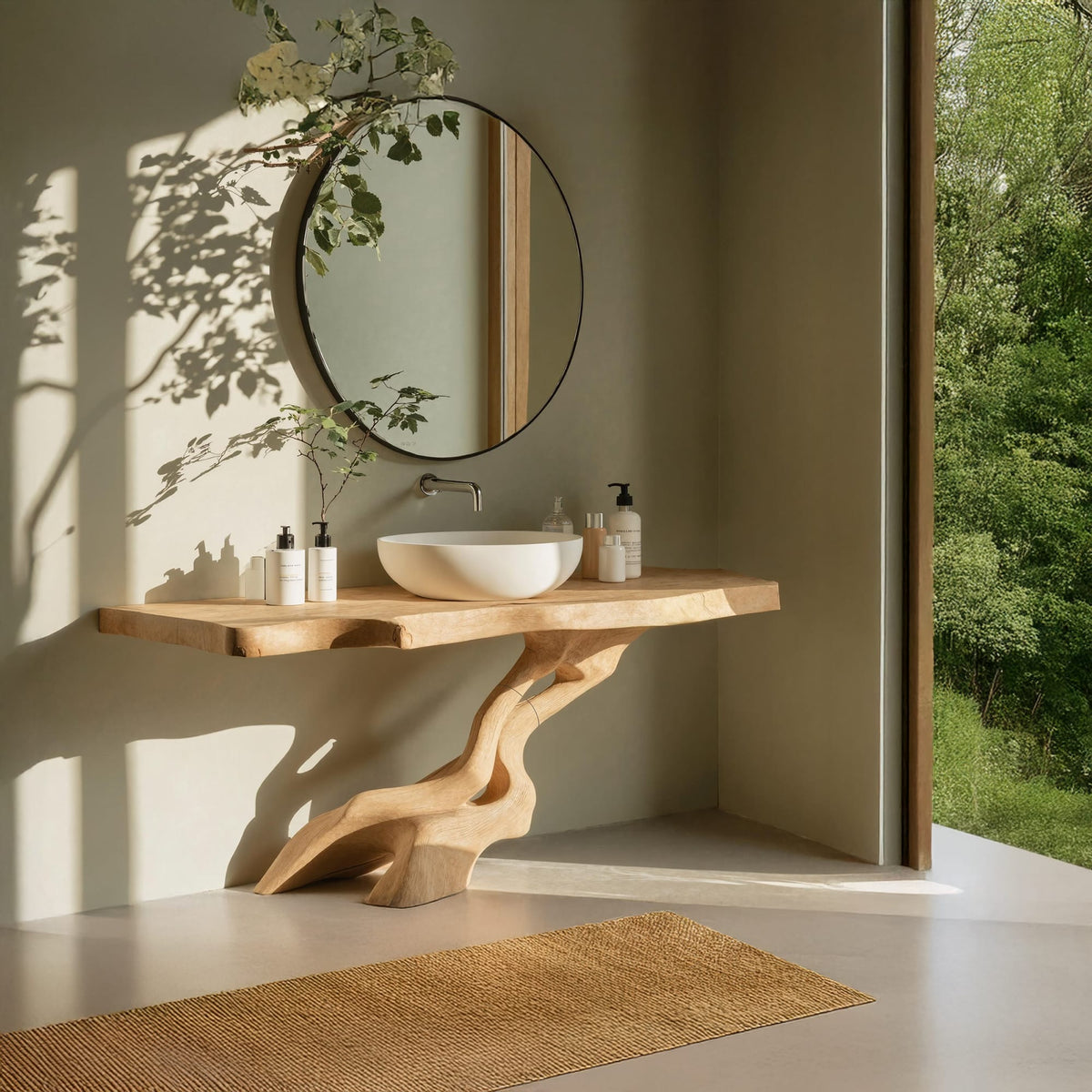 Solid Bathroom Storage Vanity