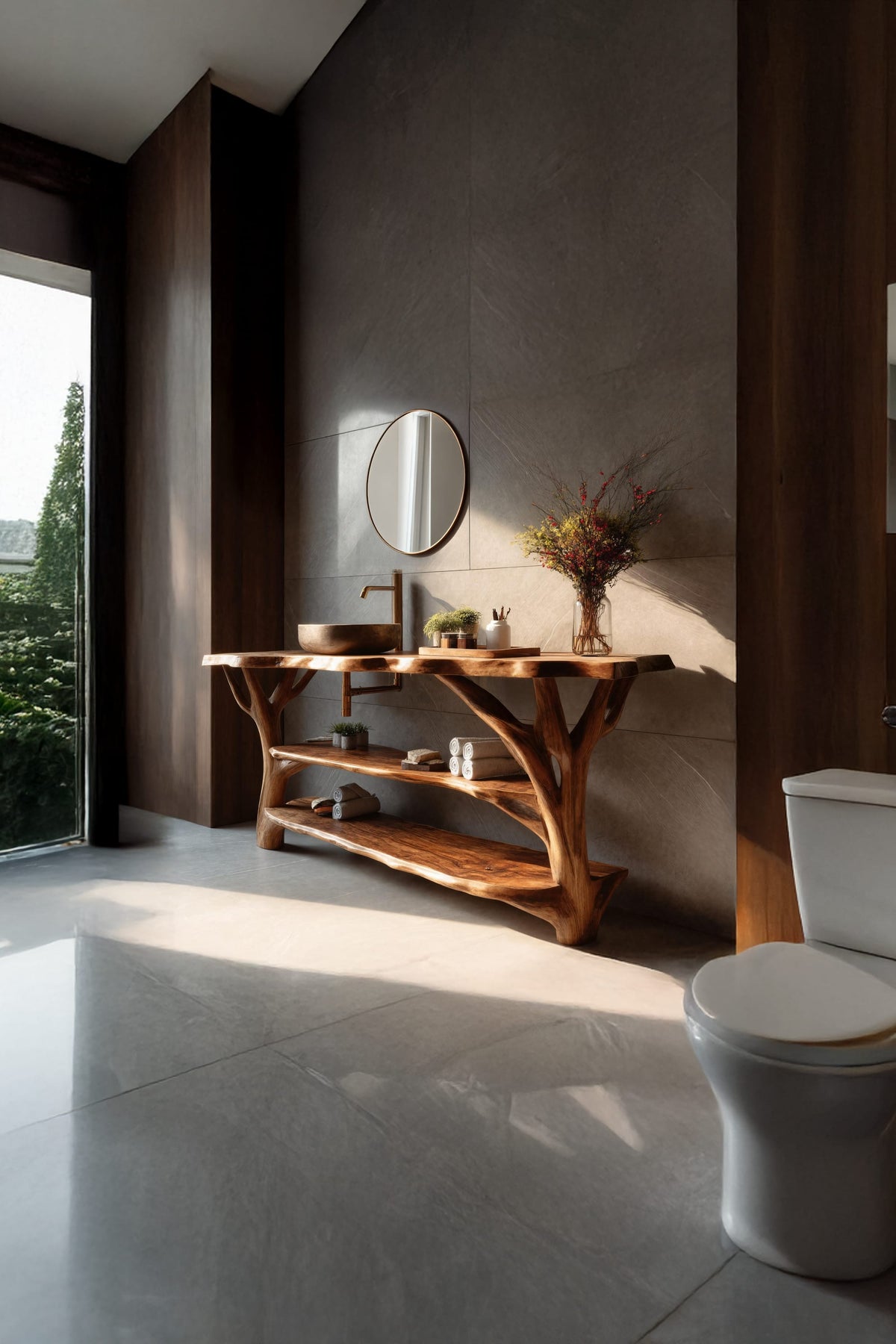 Live Edge Solid Slab Vanity