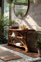 Handcrafted Live Edge Bathroom Vanity, solid wood, built to order