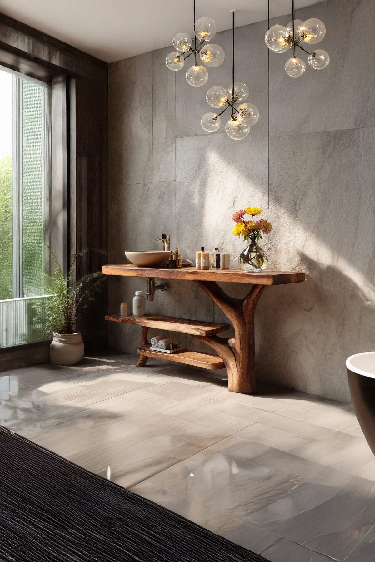 Solid Live Edge Console Vanity