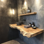 Bathroom Vanity Floating Shelf with Elegant Wooden Finish, solid wood, built to order