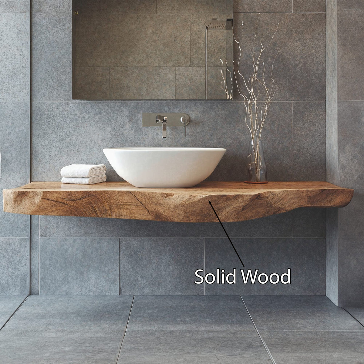 Handcrafted Vanity Custom Bathroom Fit, solid wood, built to order