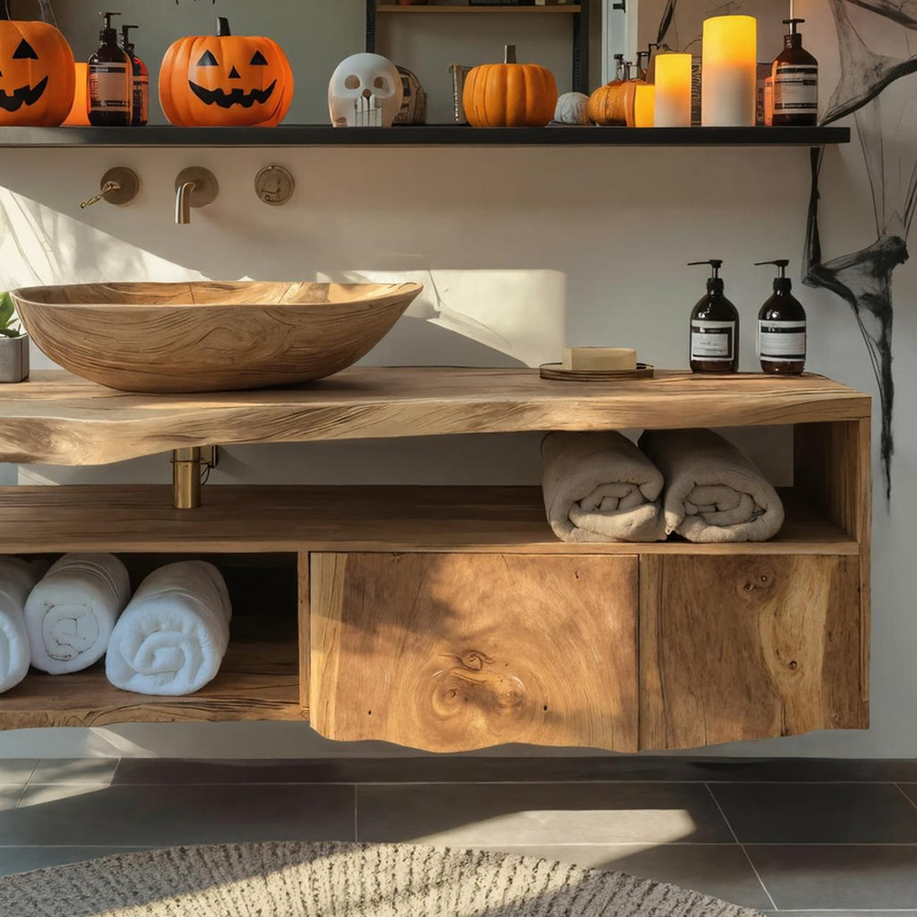 Live Edge Floating Bath Shelf