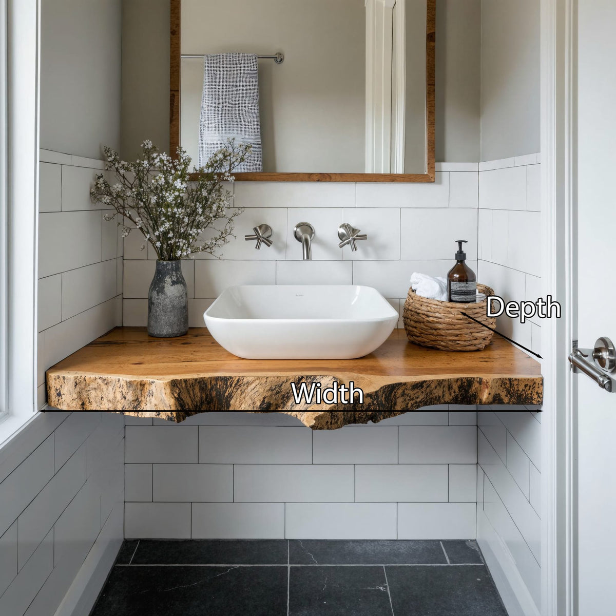 Handcrafted Vanity Local Store Pick, solid wood, built to order