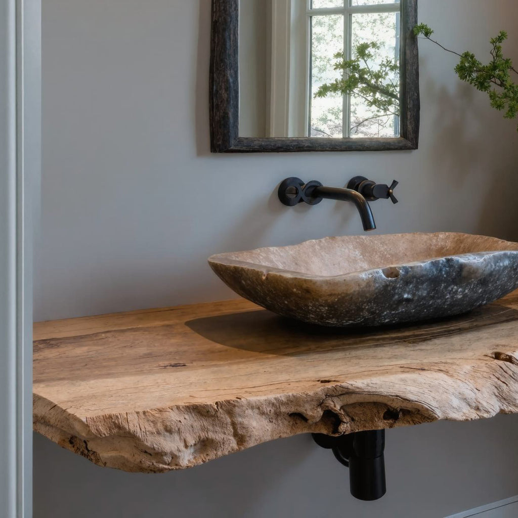 Farmhouse Bathroom Vanity Floating Shelf, solid wood, built to order