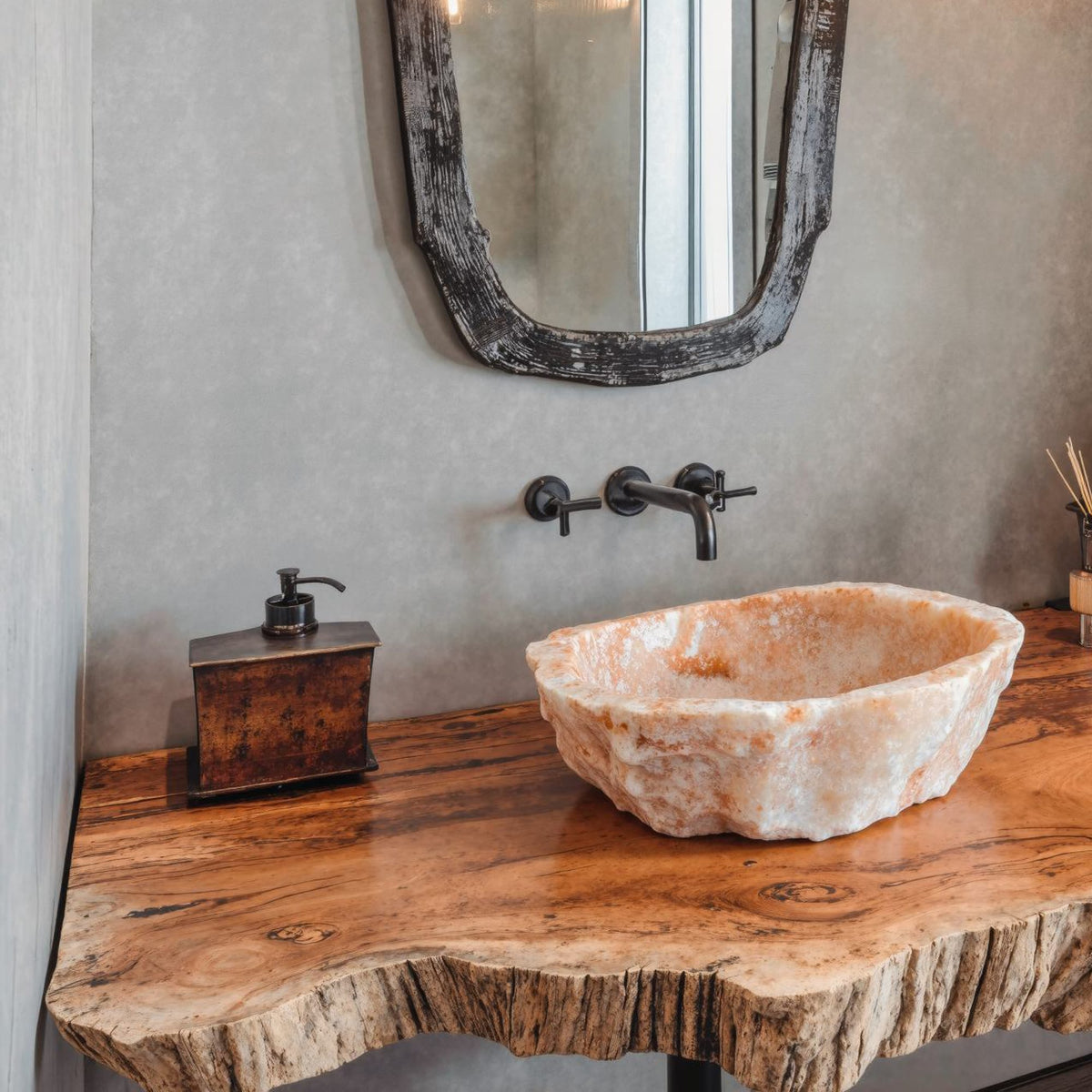 Compact Rustic Bathroom Floating Shelf with Stylish Design, solid wood, built to order