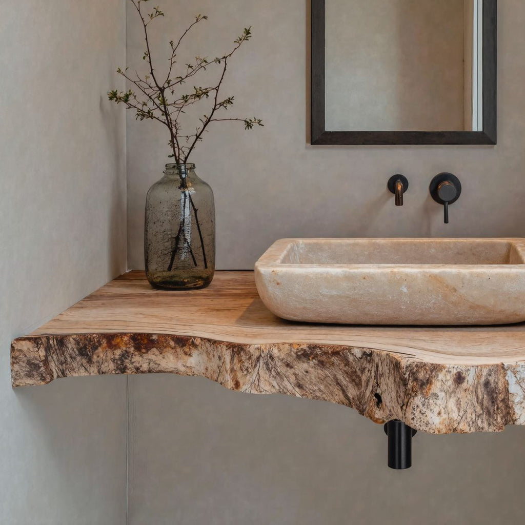 Bathroom Live Edge Floating Shelf