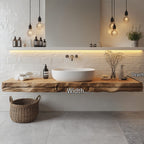 Handcrafted Live Edge Bathroom Vanity for Design, solid wood, built to order