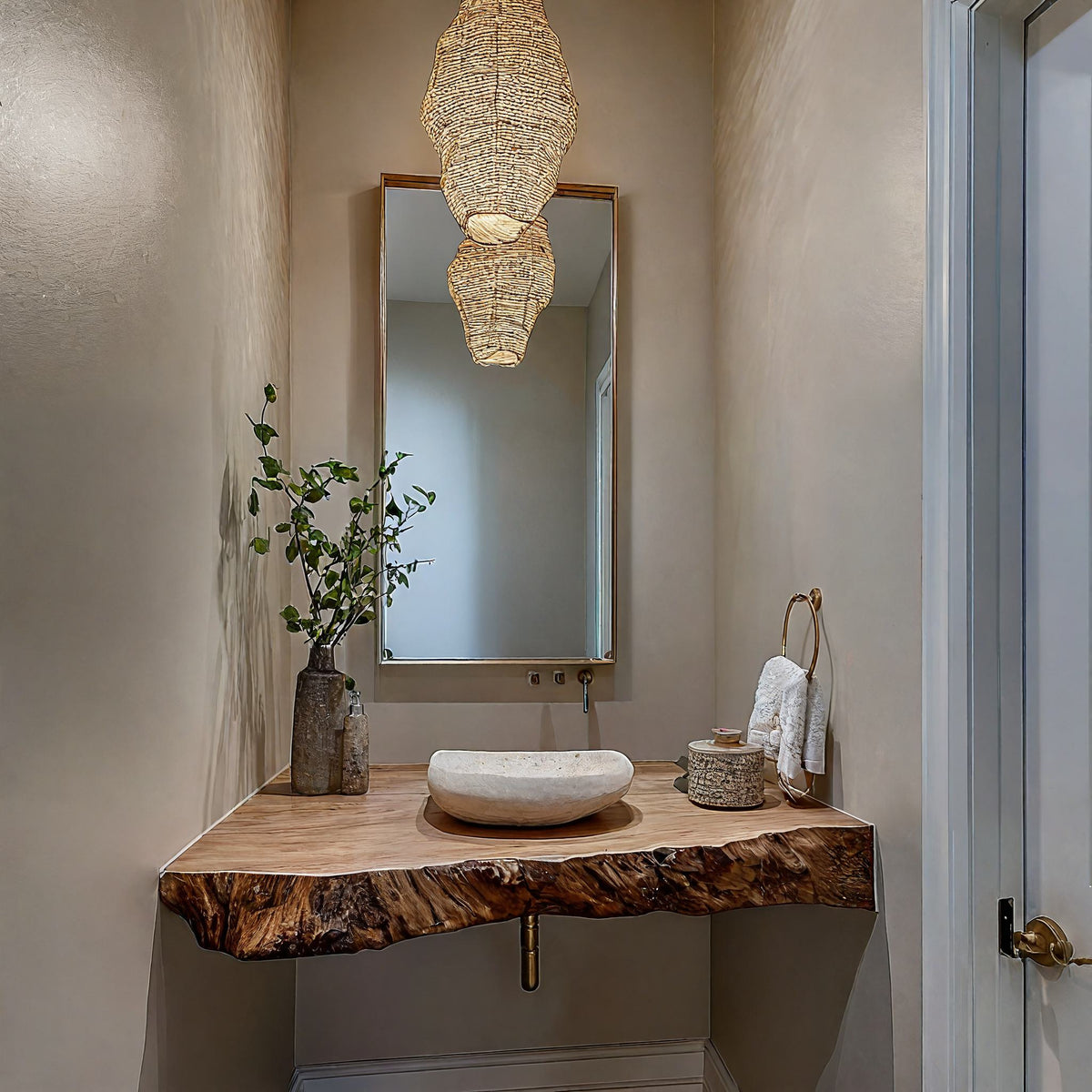 Mid Century Solid Vanity Bathroom Remodel, solid wood, built to order