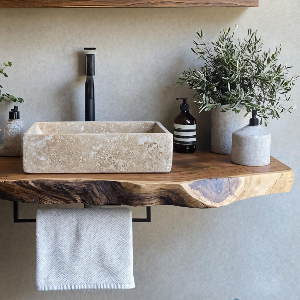 Handcrafted Live Edge Vanity, solid wood, built to order