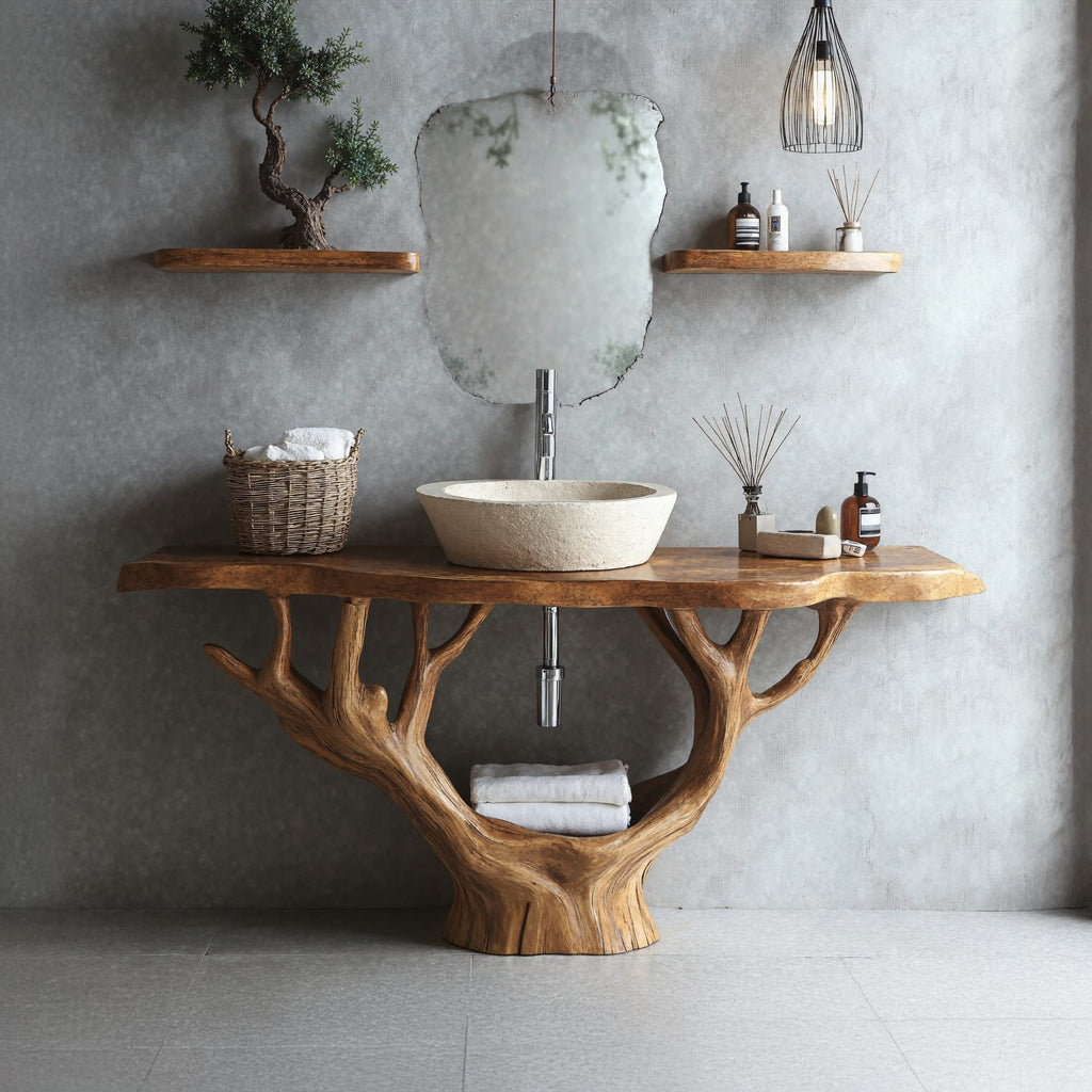 Minimalist Floating Vanity Design, solid wood, built to order