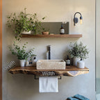 Handcrafted Live Edge Vanity, solid wood, built to order